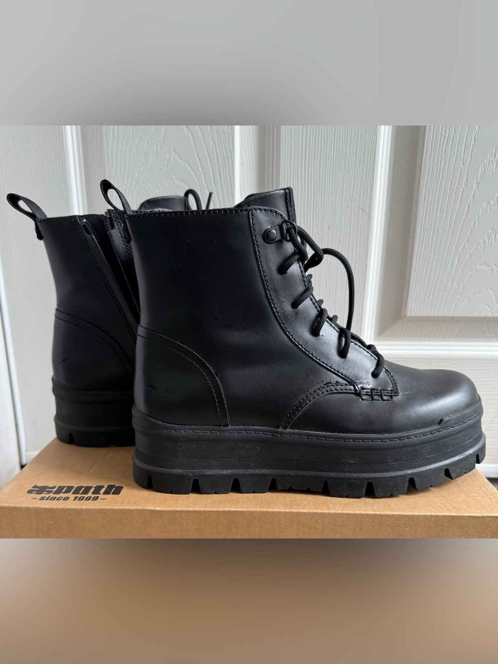 UGG Black Lace-Up Platform Boots